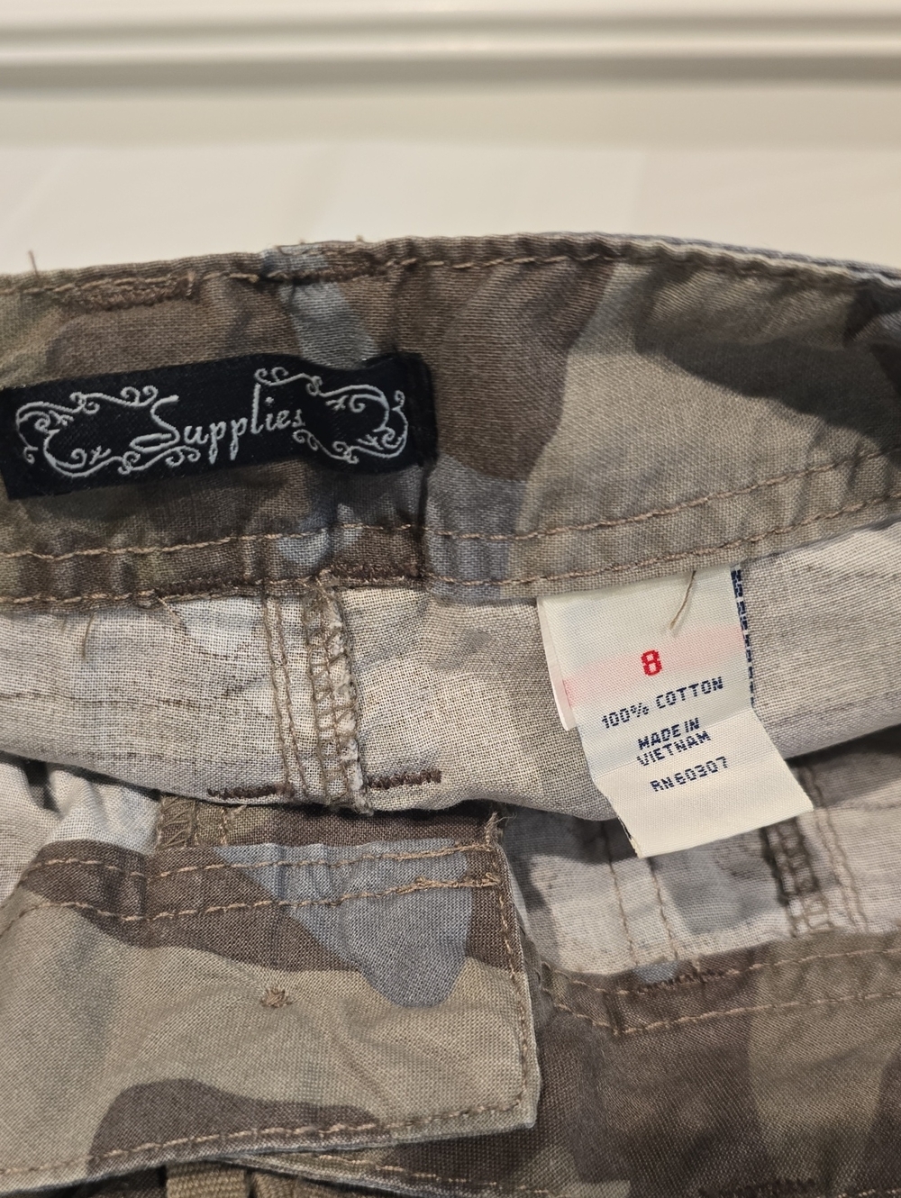 Camo Cargo Shorts - Women's Olive Camouflage - Picture 6 of 11